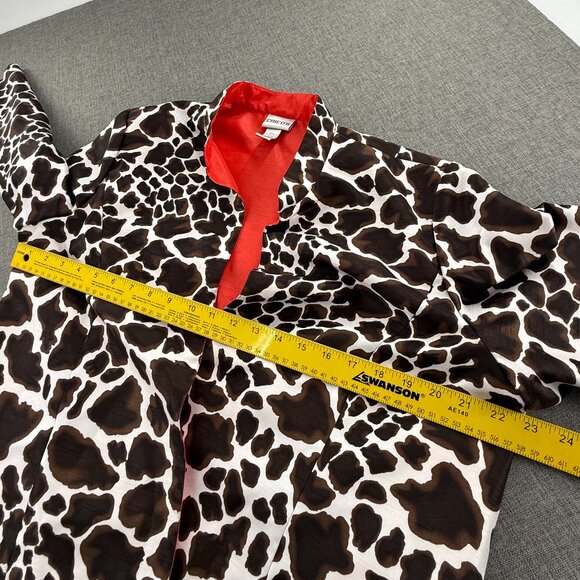 Chico's Open Jacket Lightweight Animal Giraffe Print Size 3 = 16-18 Lined - Picture 10 of 13